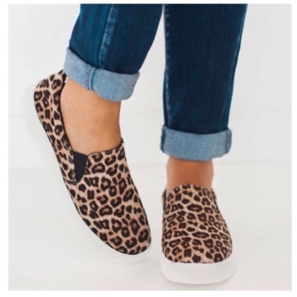 Leopard Print Slip On Sneakers - Picture 2 of 8